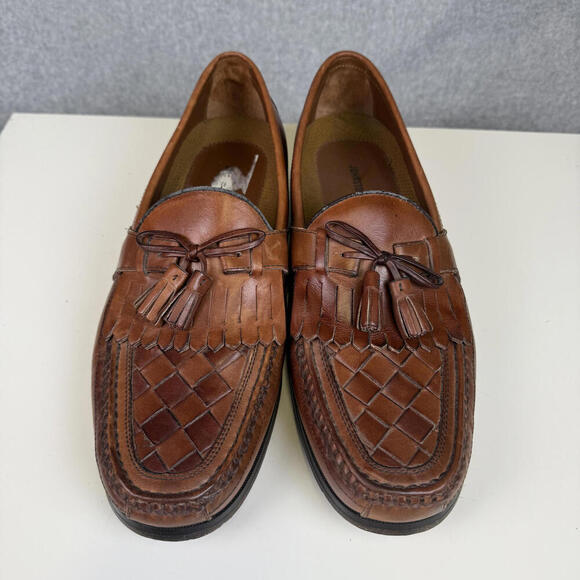Johnston & Murphy Men\'s 13M Brown Leather Dress Shoes Loafers Slip On\'s main image 4